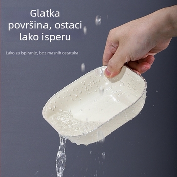 Keramički tanjur za kosti, četvrtasti oblik, celadon premaz, lagani luksuzni stil, pogodan za mikrovalnu