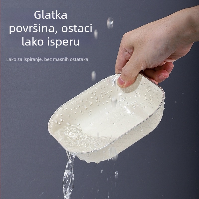 Keramički tanjur za kosti, četvrtasti oblik, celadon premaz, lagani luksuzni stil, pogodan za mikrovalnu