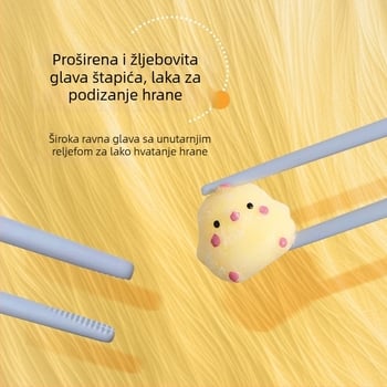 Trener za učenje štapića za jelo — korekcija držanja, ABS materijal, uzrast 24 mjeseca i više, 1 par, jednostavan stil