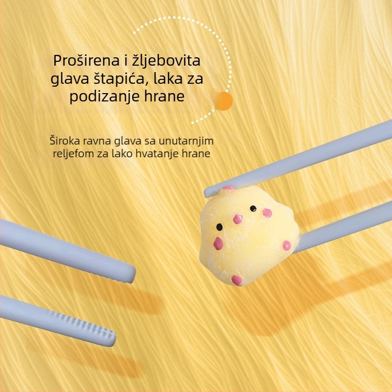 Trener za učenje štapića za jelo — korekcija držanja, ABS materijal, uzrast 24 mjeseca i više, 1 par, jednostavan stil