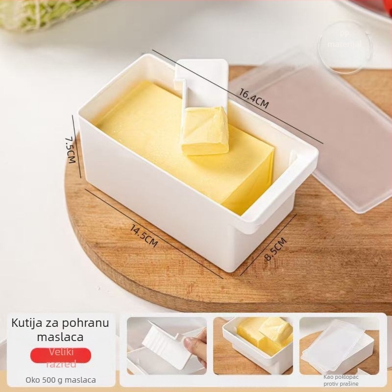 Kutija za rezanje i skladištenje maslaca s pločicama sira | Plastika | Podrijetlo: Zhejiang | Stil: Moderan i jednostavan | Lansirano 2023