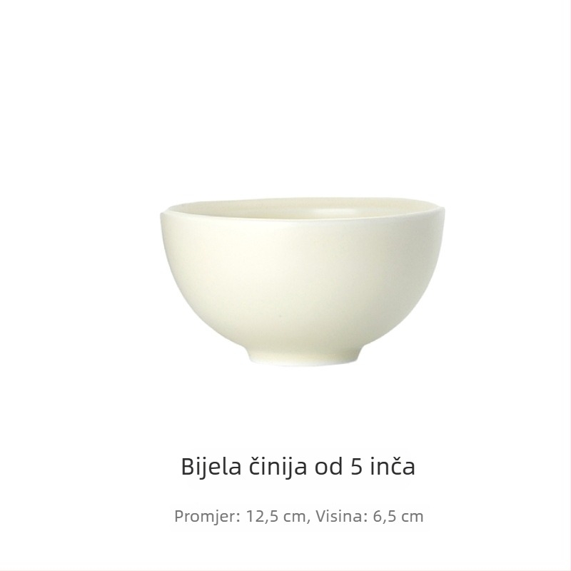 Porcelanski set zdjelica i tanjura, jedinstven uzorak, mat završna obrada, japanski stil, pod-glazura