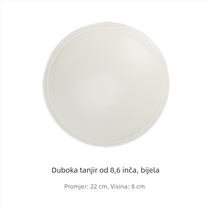 Porcelanski set zdjelica i tanjura, jedinstven uzorak, mat završna obrada, japanski stil, pod-glazura