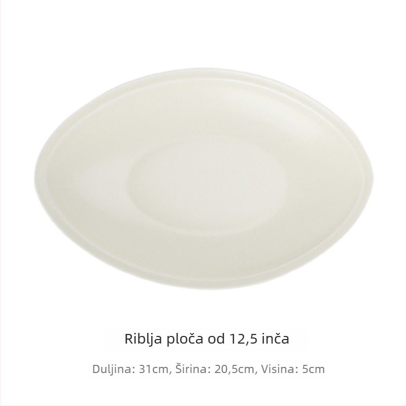 Porcelanski set zdjelica i tanjura, jedinstven uzorak, mat završna obrada, japanski stil, pod-glazura