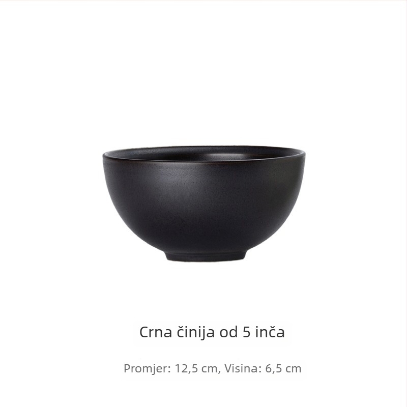 Porcelanski set zdjelica i tanjura, jedinstven uzorak, mat završna obrada, japanski stil, pod-glazura