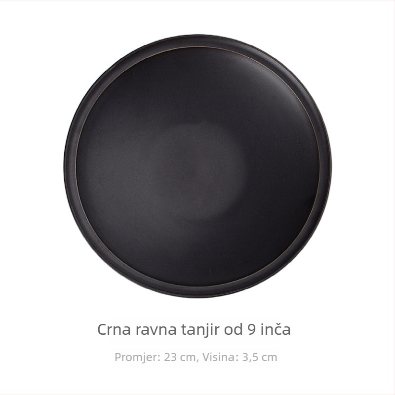 Porcelanski set zdjelica i tanjura, jedinstven uzorak, mat završna obrada, japanski stil, pod-glazura