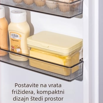 Kutija za rezanje i skladištenje maslaca sa zatvorenim dijeličem, od plastike, porcije 250 g i 500 g, prilagodljivo