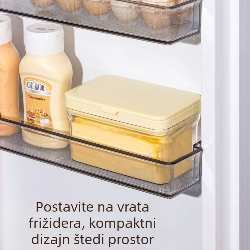 Kutija za rezanje i skladištenje maslaca sa zatvorenim dijeličem, od plastike, porcije 250 g i 500 g, prilagodljivo