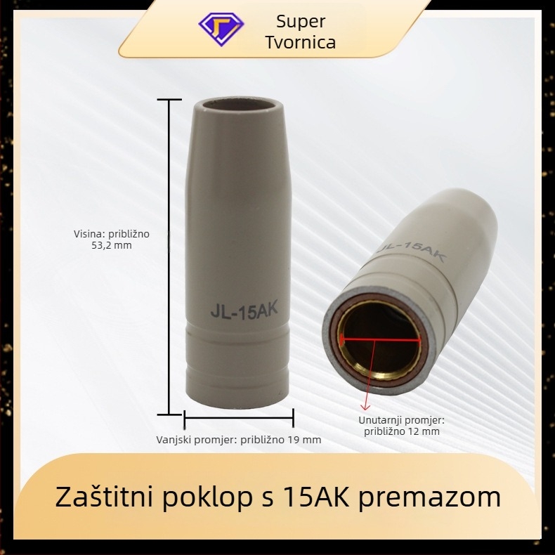 Yi Xing Yi zaštitni navoj plinskog zavarivača s pokrovom, zaštita od prianja, vodljiva, kompatibilna s 15AK