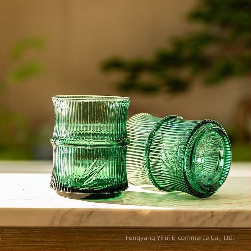 Set čaša za vodu od stakla s reljefnim dizajnom, okruglog oblika, bez ručke, za kućnu uporabu, vrhunska kvaliteta (Materijal: soda-lime staklo; Stil: moderni minimalistički; Oblik: okrugao; Sklapanje: set za sklapanje)