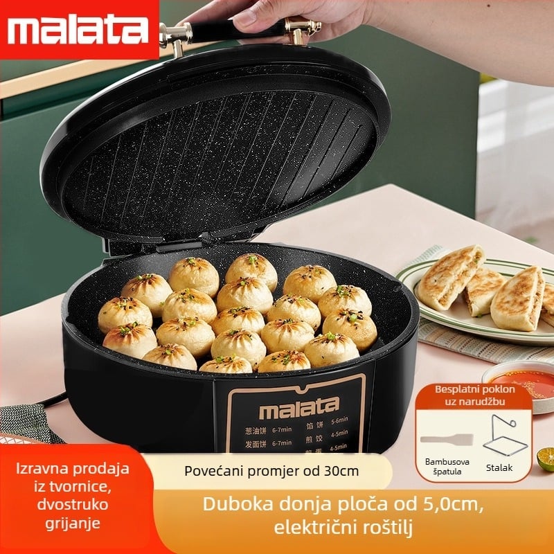 Malata WX-7168 električna gril tava, dvostruko grijanje, 1300W, 220V, mikroprocesorsko upravljanje
