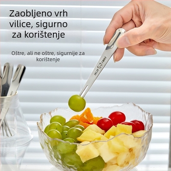 Set vilica za voće sa spremnikom za pohranu, nehrđajući čelik, luksuzan retro stil, mogućnost tiskanja logotipa, prilagodljivo