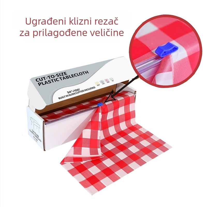 PEVA jednokratna stolnjaka u rolni s rezačem, rezanje po veličini, 54x100 ft