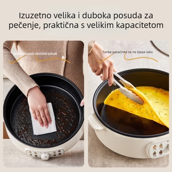 Move Md-JG32 Električna gril tava 4L, neprimjetna duboka tava za palačinke, knedle, roštilj i lepinje