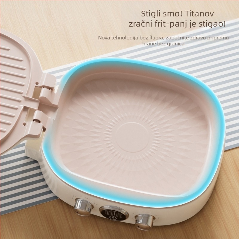 Vantage električni pancake pan s dvostrukim grijanjem, keramički panel, 1400W, 220V