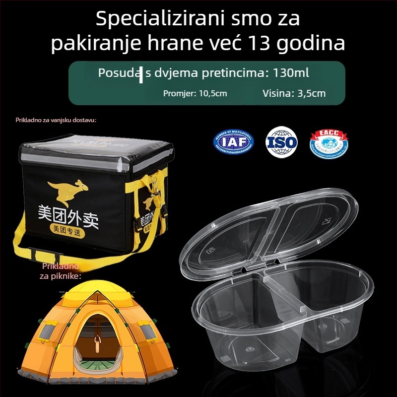 Jednokratna PP posuda za umak, zatvorena, zgušćena, prozirna dip posuda, ubrizgano oblikovana, mikrovalna sigurna, prilagodljiva