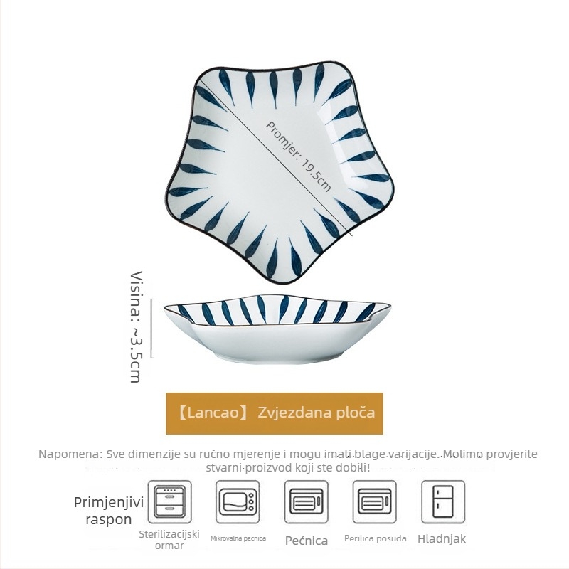 Jingdezhen porculanski komplet posuđa – zdjele i zdjele za juhu, moderan minimalistički japanski stil, cvjetni uzorak ispod glazure, prikladan za mikrovalnu pećnicu