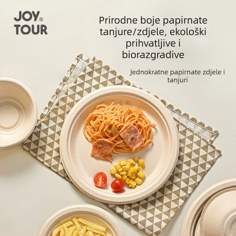 Biodegradibilne jednokratne papirnate posude, set od 50 komada, okruglog oblika, kapacitet 350 ml