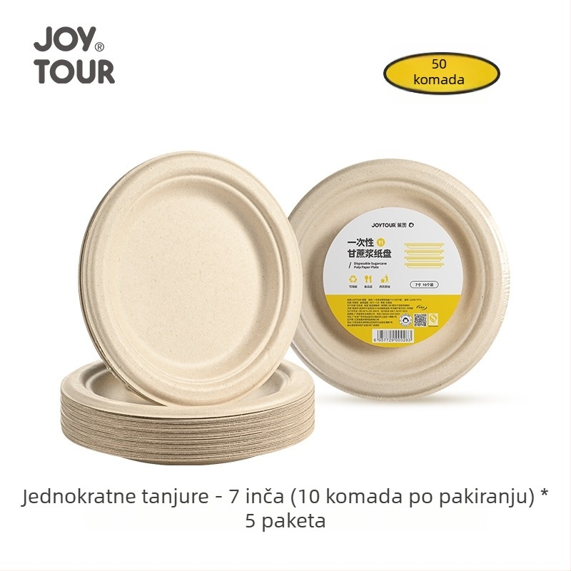 Biodegradibilne jednokratne papirnate posude, set od 50 komada, okruglog oblika, kapacitet 350 ml