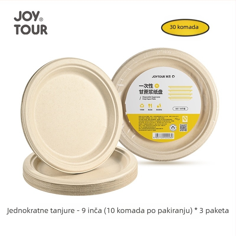 Biodegradibilne jednokratne papirnate posude, set od 50 komada, okruglog oblika, kapacitet 350 ml