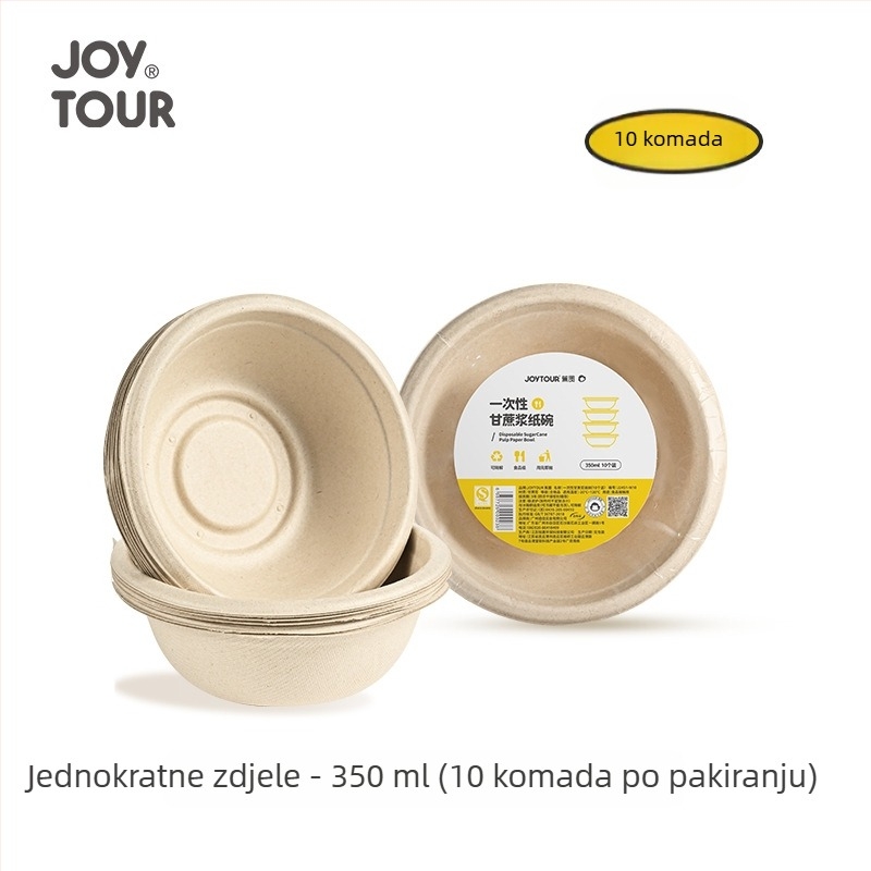 Biodegradibilne jednokratne papirnate posude, set od 50 komada, okruglog oblika, kapacitet 350 ml