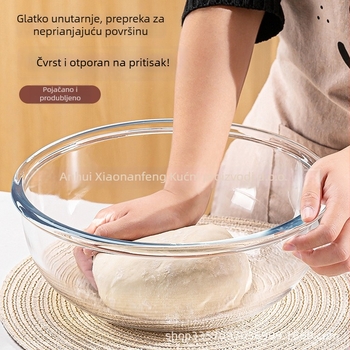 Staklena posuda za mijesanje tijesta, okrugla, otporna na toplinu, prilagodljiva s logom, za kućne obroke