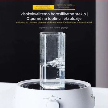 Staklena čaša od visokobosilikatnog stakla, cilindričnog oblika, jednodijelna, šestodjelni set, moderni minimalistički stil