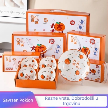 Keramički set zdjela i štapića za jelo s motivom kamelije