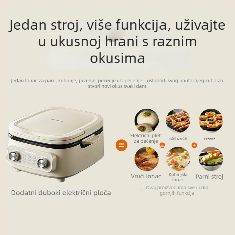 Električni tiganj za palačinke JK28-GK571, dvostrano grijanje, 1000W+, 220V 50Hz, skidivi i perivi