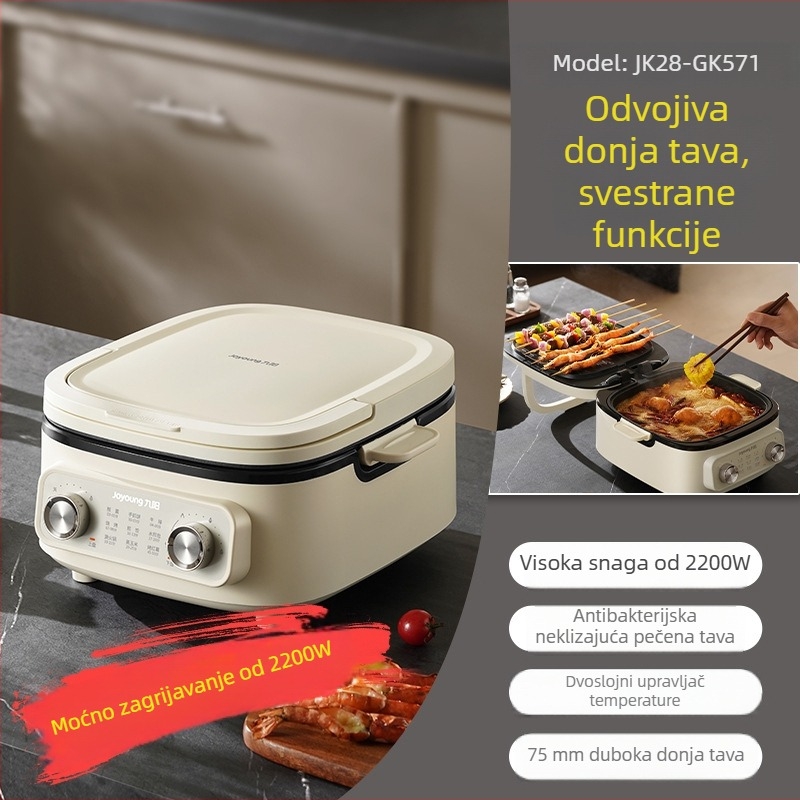 Električni tiganj za palačinke JK28-GK571, dvostrano grijanje, 1000W+, 220V 50Hz, skidivi i perivi