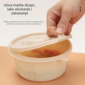 Sakurami posuda za obrok – biološki razgradivi PP, okrugla, jednokratna, pogodna za mikrovalnu pećnicu