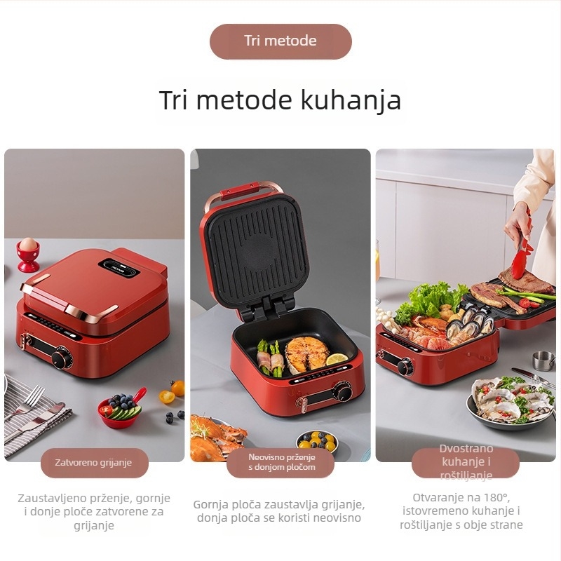 Monda MD-SM6012 električna tava za kolače s dvostrukim grijanjem – promjer 26–28 cm, prženje i pečenje, 1800 W, 220 V, 50 Hz, dubina posude 8 cm