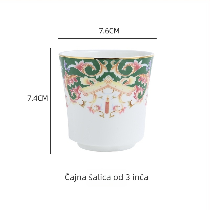 Set posuđa od kostnog porculana sa kovnim rubom, novi kineski stil, pogodna za mikrovalnu.
