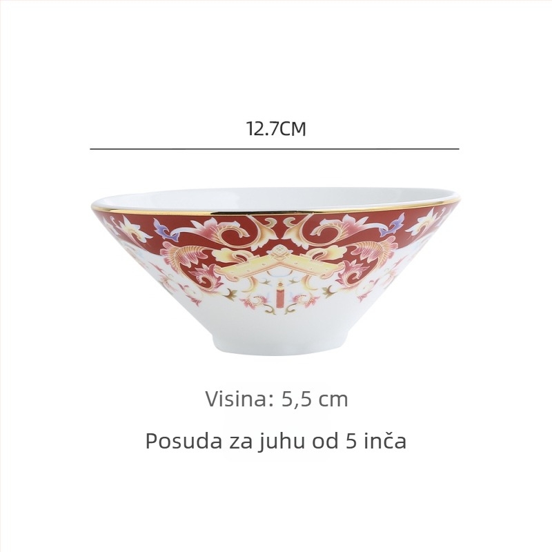 Set posuđa od kostnog porculana sa kovnim rubom, novi kineski stil, pogodna za mikrovalnu.