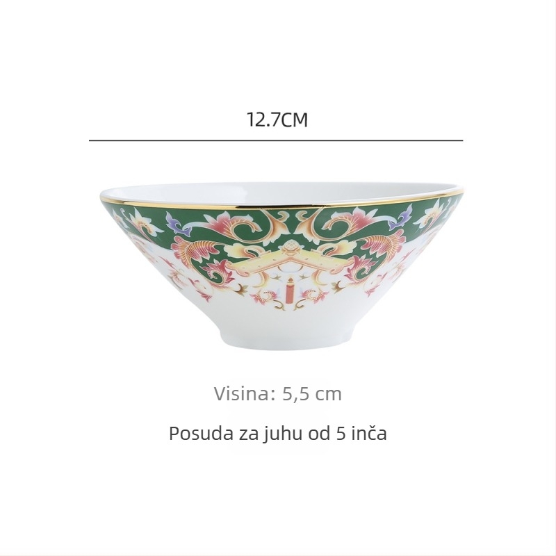 Set posuđa od kostnog porculana sa kovnim rubom, novi kineski stil, pogodna za mikrovalnu.