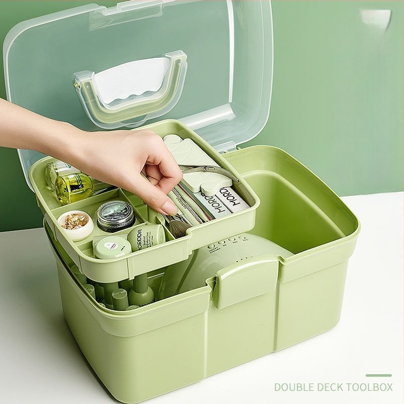 Kutija za pohranu alata za nokte, velika kapaciteta, višeslojna prijenosna kutija, plastika, Fairy Jiayi marka, 1 kg