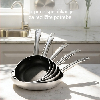 Tava za prženje od aluminijske legure, non-stick, kompatibilna s plinskim i indukcijskim pločama, s kompozitnim dnom i otisnutim logom