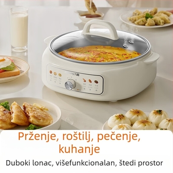 Joyoung JK30-GK339 Električna tava bez premaza, 304 nehrđajući čelik, višenamjenska tava za palačinke i sendviče, jednostrana grijača, ručno upravljanje gumbom