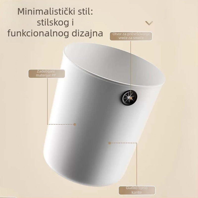 Plastična kanta za otpad, cilindričnog oblika, otvorenog vrha, 12 L, za kućanstvo