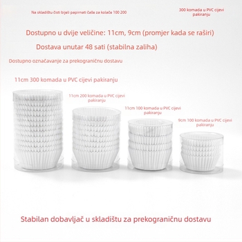 Papir za pečenje za kalupe od torti – bez premaza, 40 g/m², Lifetalk, porijeklo Zhejiang, 100 komada u kutiji