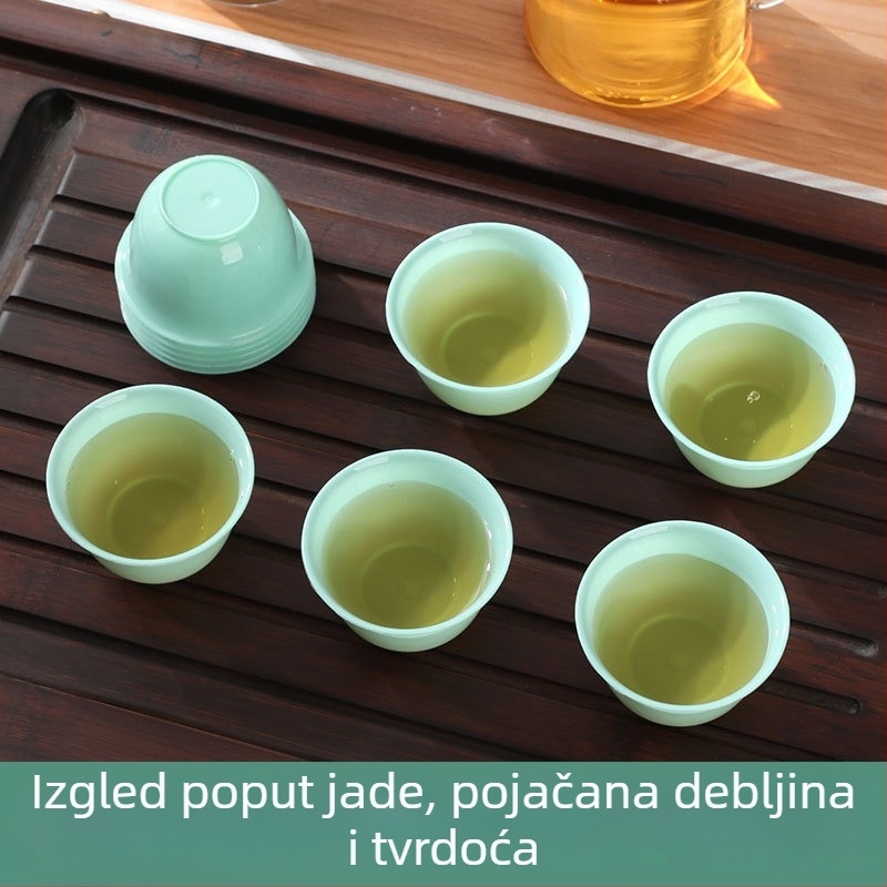 Set Gongfu čajnih šalice, materijal rižina ljuska, biološki razgradivo, oblik šalice, 40 komada u pakiranju, porijeklo: Kina
