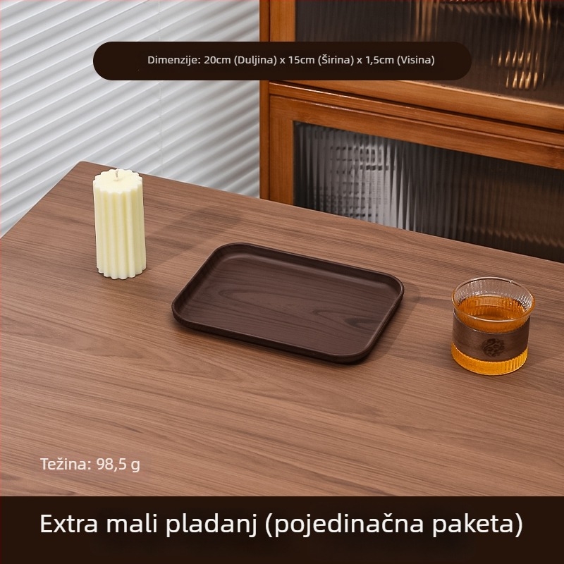 Pravokutni plastični pladanj za čaj i deserte, PP materijal, površina premazana sprejem