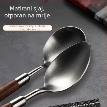 Set pribora od 304 nehrđajućeg čelika zapadnog stila: nož, vilica, žlica; ogledni sjaj; moderan jednostavan dizajn; mogućnost tiska logotipa i prilagodbe
