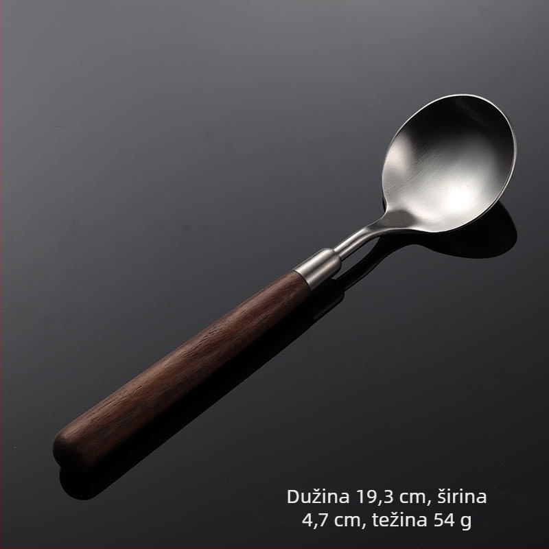 Set pribora od 304 nehrđajućeg čelika zapadnog stila: nož, vilica, žlica; ogledni sjaj; moderan jednostavan dizajn; mogućnost tiska logotipa i prilagodbe
