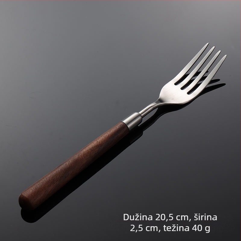Set pribora od 304 nehrđajućeg čelika zapadnog stila: nož, vilica, žlica; ogledni sjaj; moderan jednostavan dizajn; mogućnost tiska logotipa i prilagodbe