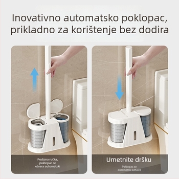 Jednokratna četka za WC – No-Dead-Angle, zidna montaža, plastična, visokokvalitetan set