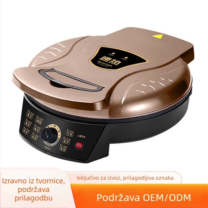 Električna tava za palačinke s dvostrukim grijanjem, dodirno upravljanje, 220V, 2200W, tijelo od aluminijske legure + bakelit