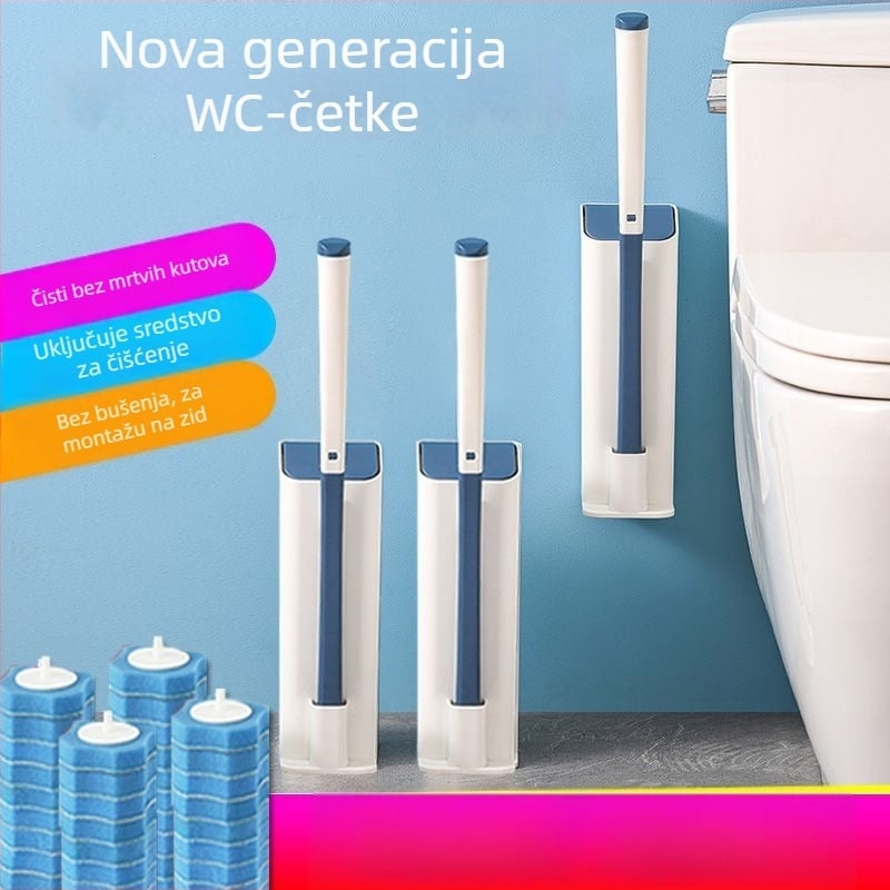 Saint-wang jednokratni set četke za WC sa zidnim držačem — čišćenje bez mrtvih kutova, plastika