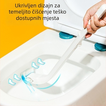 Toaletna četka za kućanstvo – bez mrtvih kutova, zamjenjiva jednokratna glava, plastika, 0,2 kg, Rice Wood