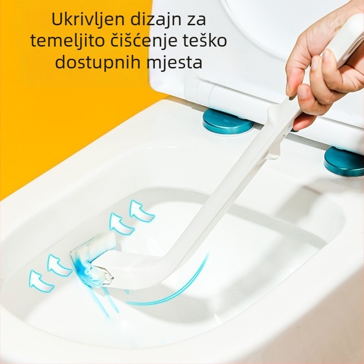 Toaletna četka za kućanstvo – bez mrtvih kutova, zamjenjiva jednokratna glava, plastika, 0,2 kg, Rice Wood